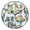 Black, variant on 9.84in Cute Animals Patterns PVC Canvas Wall and Table Clock with Canvas Texture, Black or Gold Hands