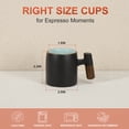 thumbnail image 2 of Unique Bargains 2.5oz Ceramic Espresso Cups with Wooden Handle Porcelain Espresso Shot Cups Set of 2 Demitasse Cups for Coffee or Tea Black, 2 of 7