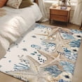 thumbnail image 4 of Area Rug for Living Room, Blue Beige Coastal Non-Slip Indoor Large Carpet for Bedroom/Dining Room, Beach Starfish Summer Eucalyptus Rustic Washable Low-Profile Floor Mat Runner Rugs - 2.7 x 5 Ft, 4 of 8