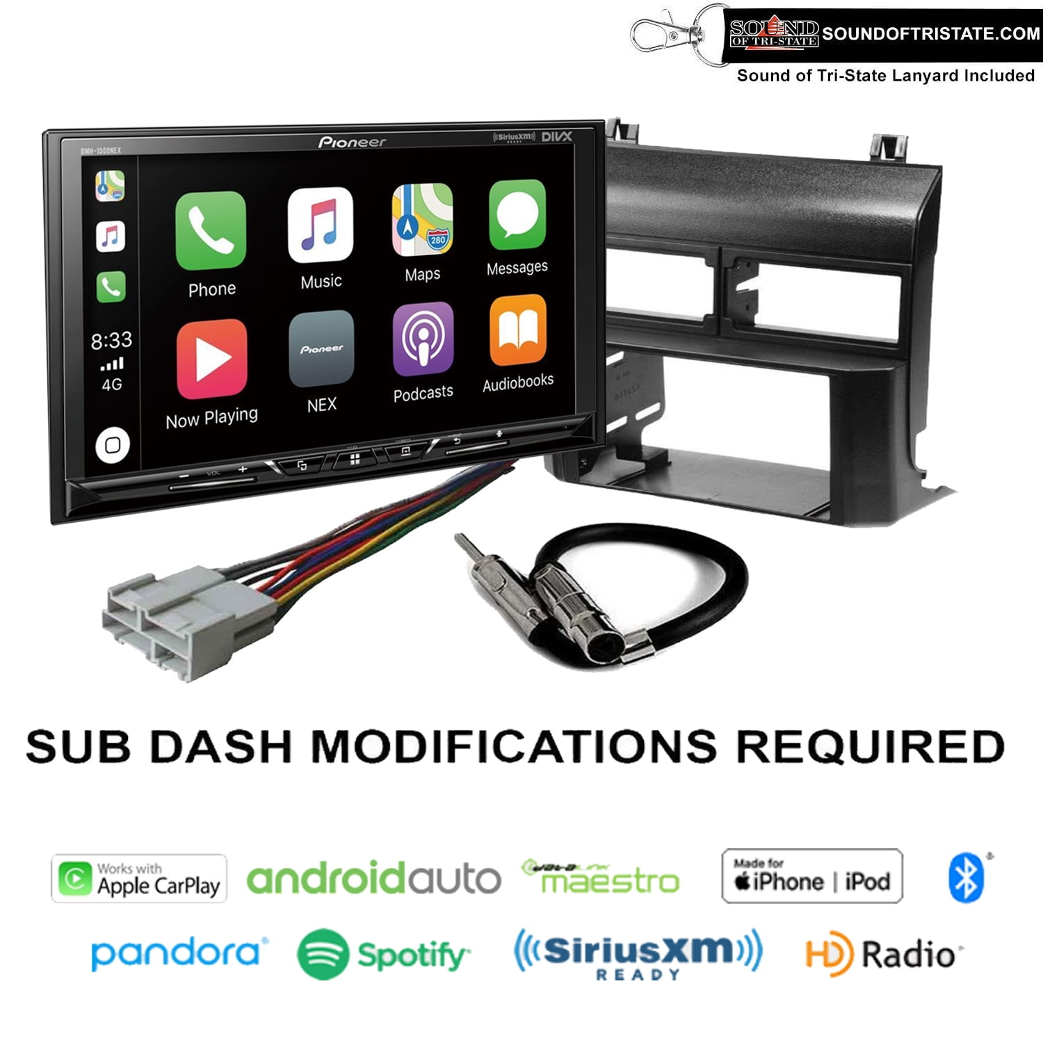 Pioneer DMH1500NEX 7" Digital Media Receiver fits Blazer Silverado