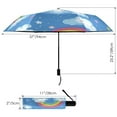 thumbnail image 3 of Compact Sun Umbrella Windproof Travel Umbrellas for Rain Strong Portable UV Protection Cute Rainbow and Cloud, 3 of 8