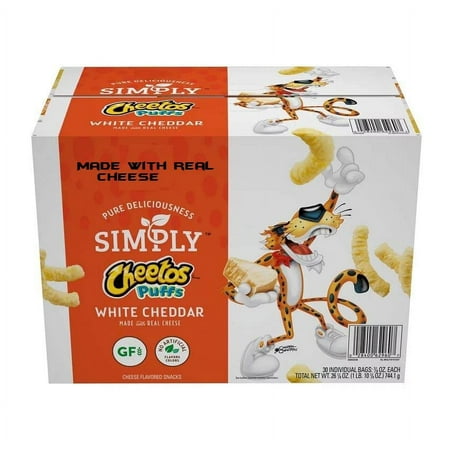 Simply Cheetos Puffs with Cheesy White Cheddar Cheese Flavor, 7/8 oz. (30 Count)