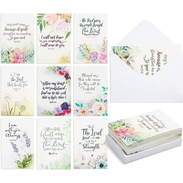 36Pack Sympathy Cards with Bible Verses Religious Quotes, Envelopes