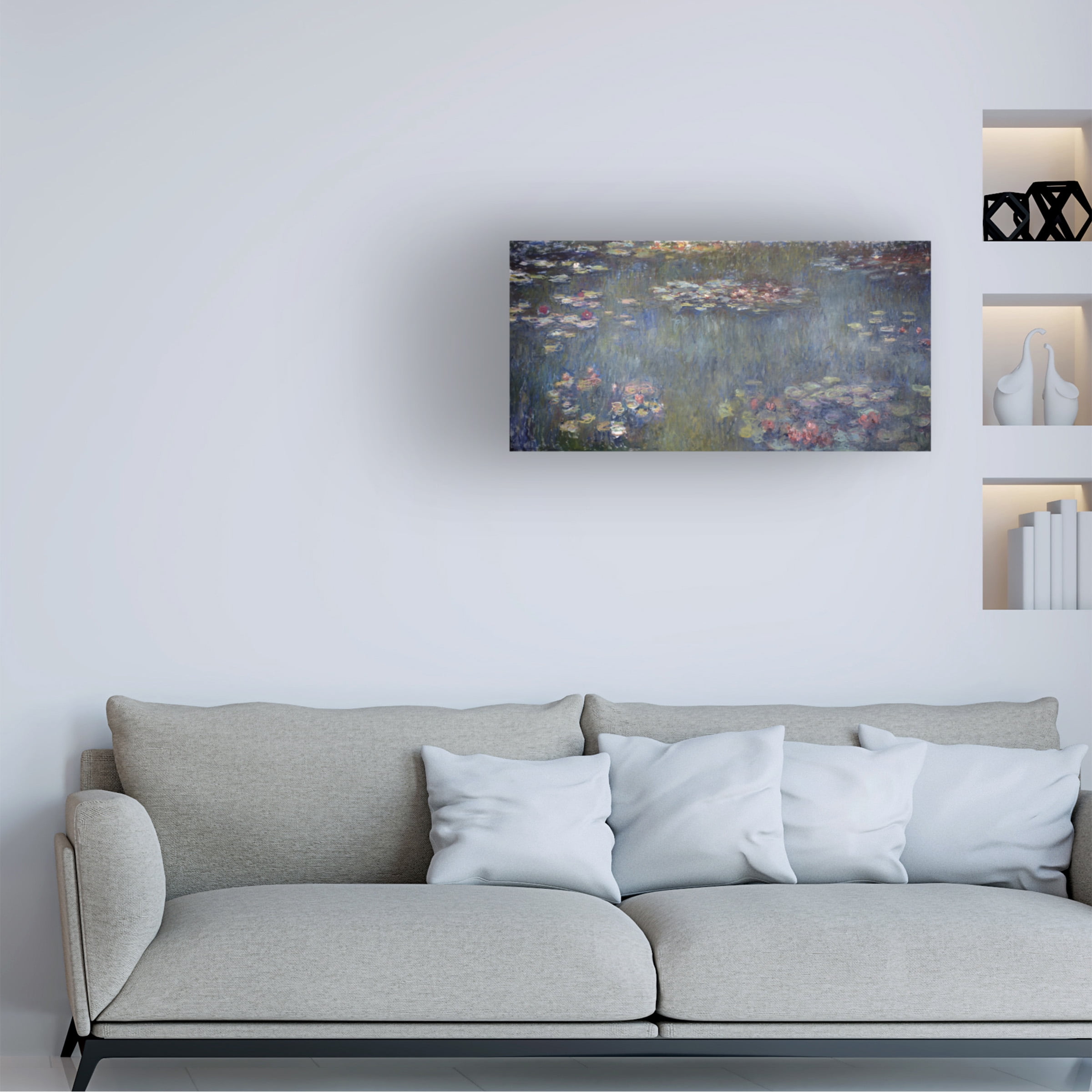 Claude Monet 'Waterlilies Pond Green Reflection' Canvas Art