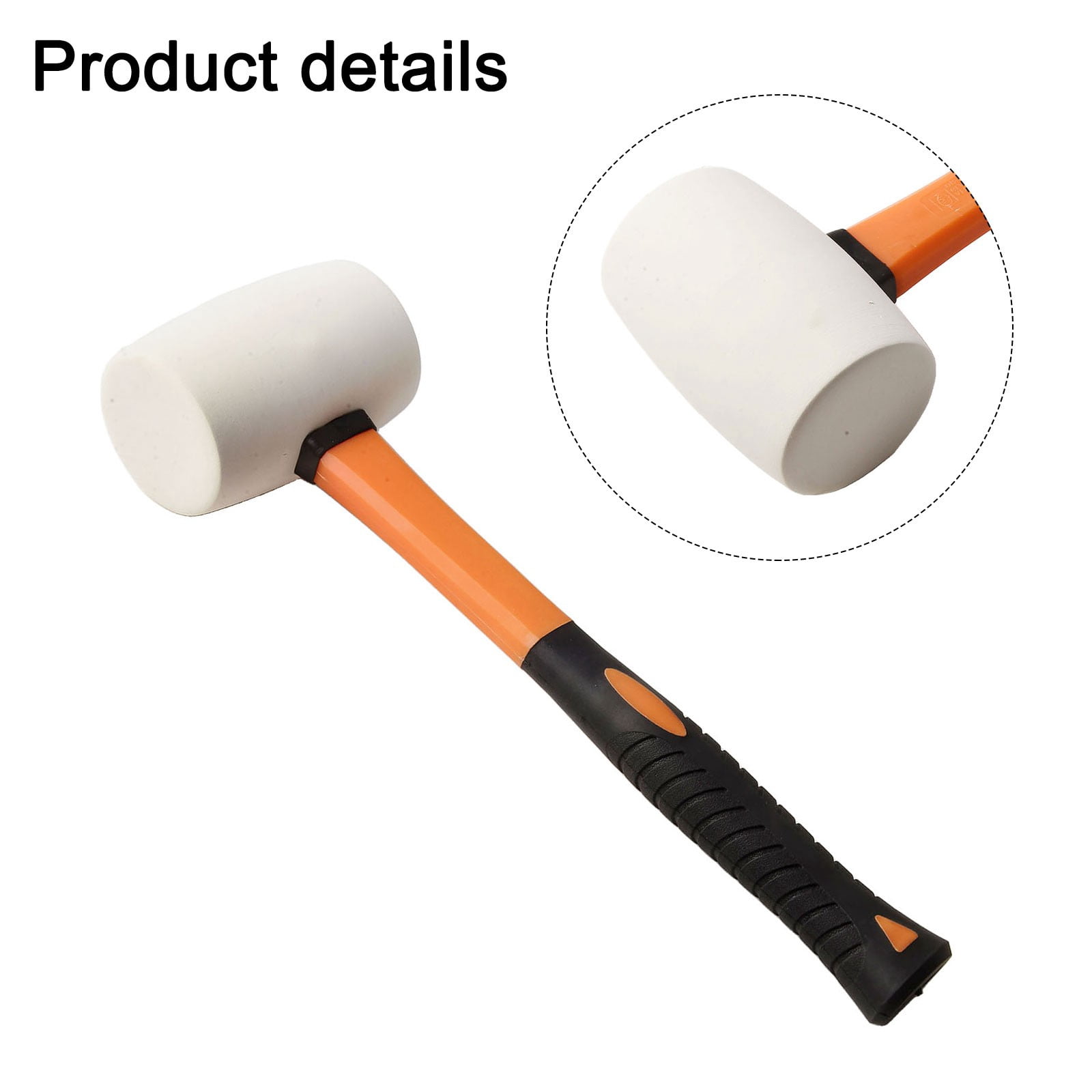 Rubber Mallet Fibreglass Handle Tile Mallet Solid Rubber Flooring Installation White Fangkenuo