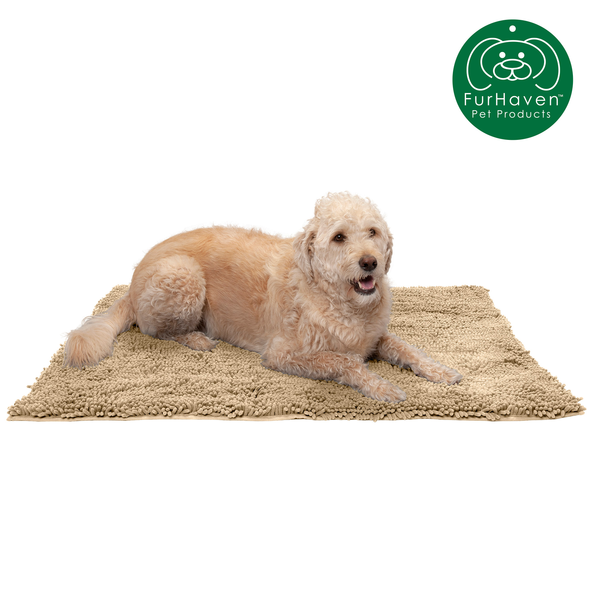 FurHaven Muddy Paws Towel & Shammy Rug, Sand, Extra Large