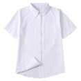 thumbnail image 7 of Boy's Dress Shirts Short Sleeve Cotton Shirts Kids Casual Button Down Shirts, 7 of 7