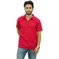 thumbnail image 1 of Atasi Chemise Tunique à Col Kurta en Coton Fuchsia à Manches Courtes pour Homme Vêtements Décontractés-Xx-Grand, 1 of 6