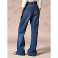 thumbnail image 5 of Womens Jeans High Waisted Straight Leg Baggy Boyfriend Jeans for Women Cargo Pants Deep Blue XL, 5 of 9