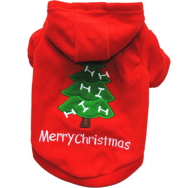 XL Ropa para perros, sudadera con capucha para perros cachorros con sombrero, encantadora sudadera con capucha navideña para mascotas, ropa