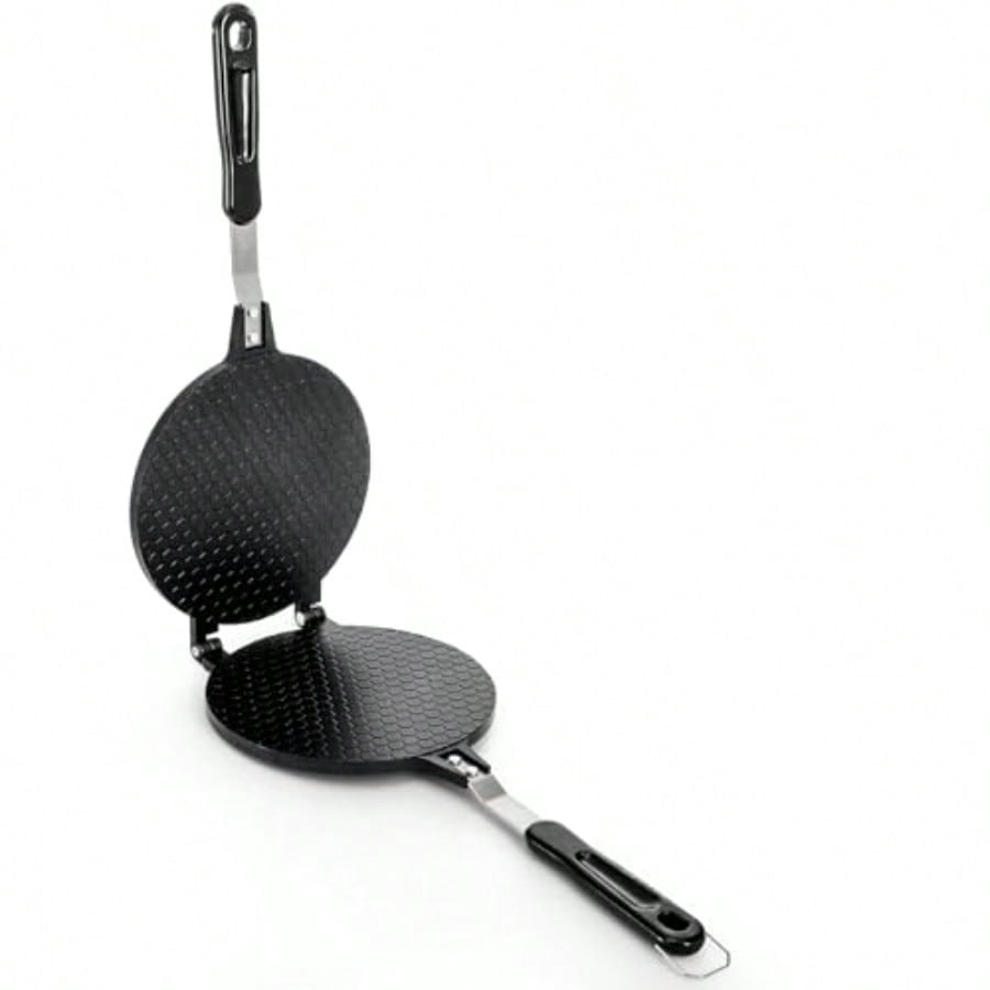 Waffle Cone Maker Nonstick Ice Cream Cone Maker 6.7" Egg Roll Crepe Pan Camp Pancake Crispy Cone Omelet Mold for Waffle Cups Choco Tacos Fuel Gas Stoves Only