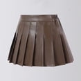 thumbnail image 2 of Staki Girls Black Skirt Skirts for Girls Uniform,Breathable Pleated Twill School Uniform Skirts with Built-in Shorts 2-9Y 10-16Y(Coffee,15-16 Years), 2 of 6