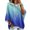 Blue, variant on Womens 3/4 Sleeve Hoodies Gradient Printed Pullover Hooded Sweatshirt Oversized Soft Baggy Casual Drawstring Hoodie Fall Winter Workout Outfit