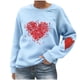 thumbnail image 3 of RKSTN Valentine Gifts Sweatshirts for Women Oversized Crewneck Valentine's Day Heart Graphic Print Hoodless Sweatshirt Womens Casual Plus Size Round Neck Loose Comfy Sweatshirt Fall Spring Clothes, 3 of 6
