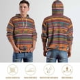 thumbnail image 5 of POBUDS Hoodie, Regular Fit Sporty Pullover Hooded Sweatshirt for Men Women Mexican BOHO Strips XL, 5 of 6
