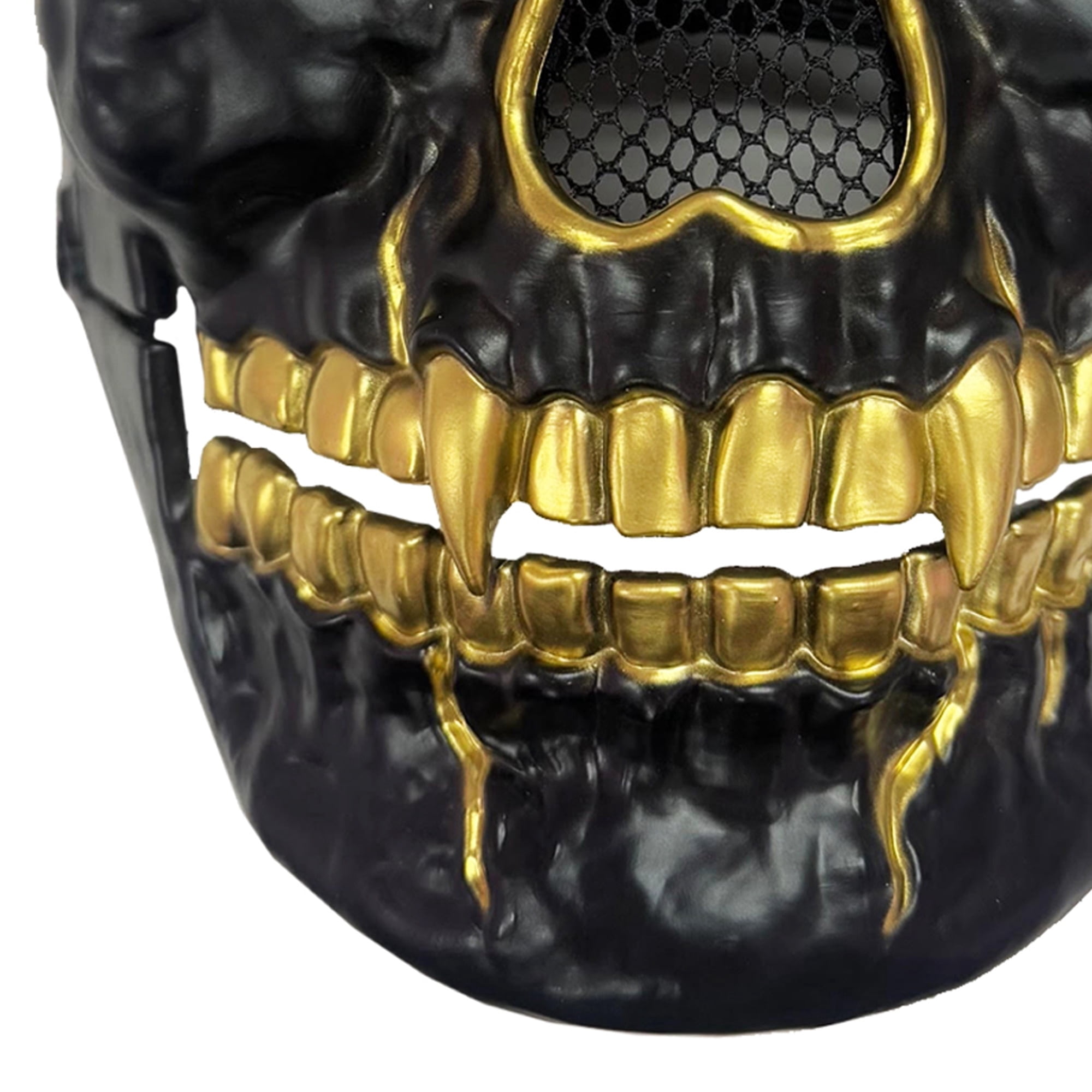 Skull Mask Costume Accessory for Adults, Black and Gold, Halloween by Way To Celebrate