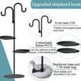 thumbnail image 3 of Upgraded 74" Shepherd's Hook Stand Plant, Bird Feeder, Wind Chime Hanger Stand, Waterproof Metal & Adjustable-Height Standing Pole Holder for Lantern and Wreath, Indoor & Outdoor (2 Placement Racks), 3 of 7