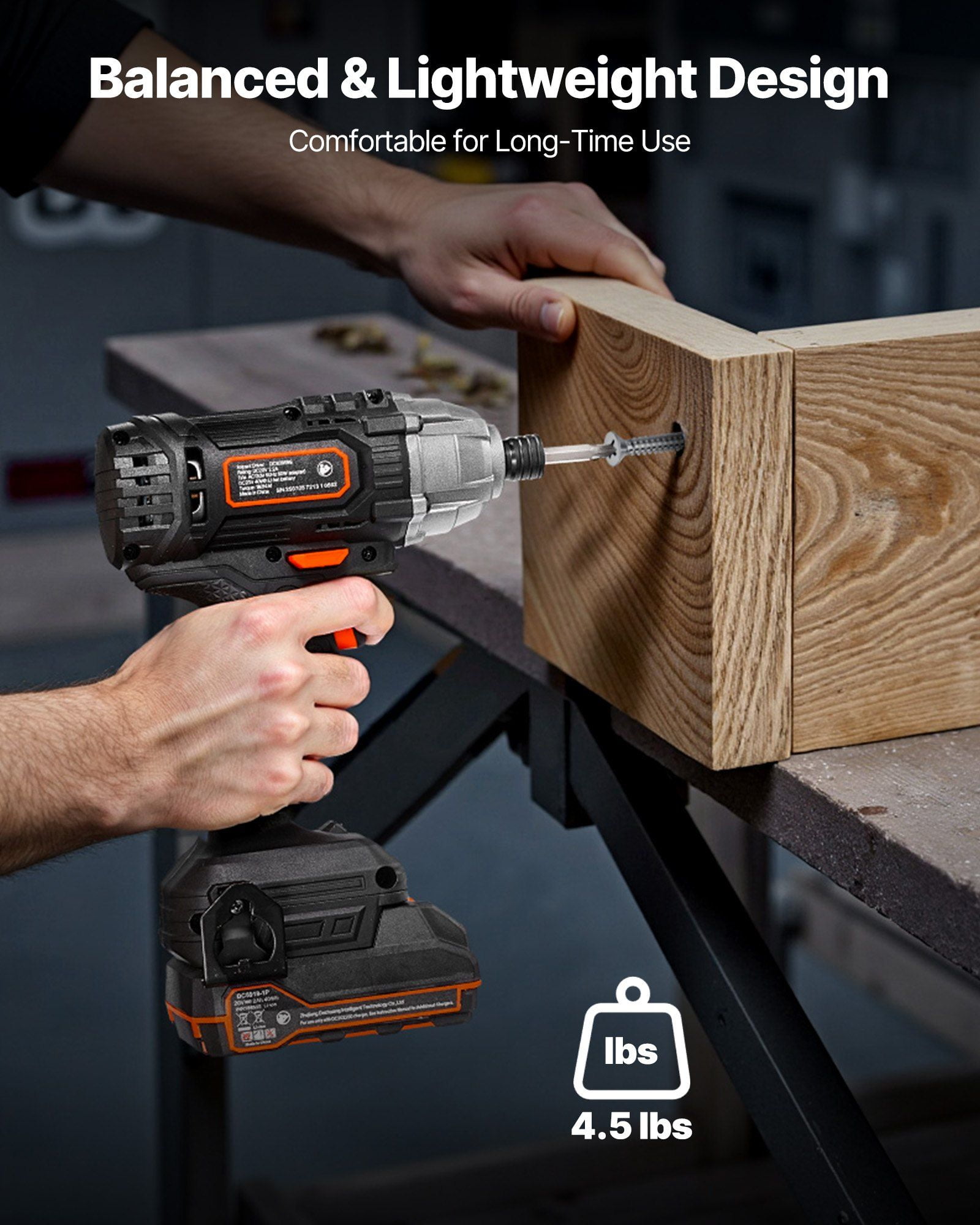 20V Impact Driver Kit 1/4" Hex, 2800 RPM High Performance Motor, Includes Battery, Fast Charger, 10-Piece Bits & LED Light for Furniture, Electrical Fixes
