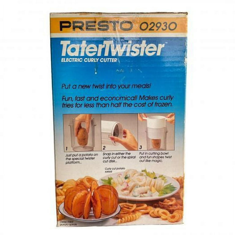 Presto Tater Twister Electric Curly Fry Cutter Potato Spiral Slicer 02931 Nob