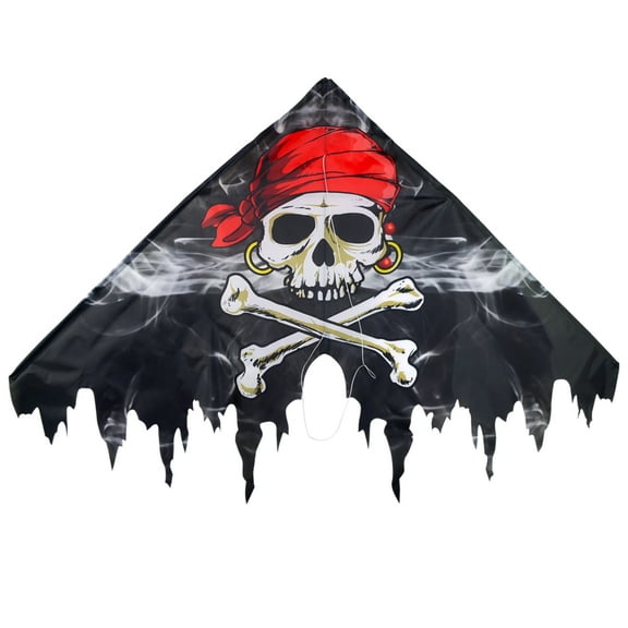 In the Breeze Kites 3257 - Smokin' Pirate Fringe 50-inch Delta Kite - Fun, Easy Flying Pirate Kite