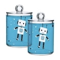 thumbnail image 2 of Robots and Stars Cute Translucent Plastic Cans Storage Canisters with Lid Set of 4, 2 of 7