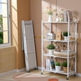 Durable Joybos® White Foldable Metal Organizer Shelves with Wheels for