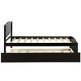thumbnail image 5 of Wood Platform Bed with Headboard, Twin Size Bed with Trundle, Espresso, 5 of 7