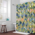 thumbnail image 5 of Abstract Mable Fabric Shower Curtain Geometic Wave Line Washable Shower Curtains for Bathroom, Waterproof Bath Curtain with Hooks Home Decor 72x84in, 5 of 8