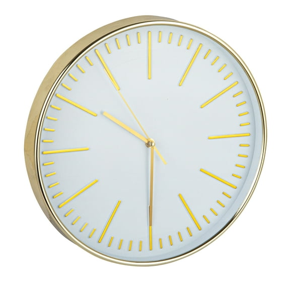 Bloomingville Minimalist Aura Wall Clock, White and Gold