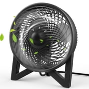 DR.PREPARE 8" Quiet Table Fan Powerful 2 Speed Bedside Desk Fans, Black