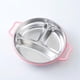 thumbnail image 1 of Stainless Steel Kids Plate with Anti-Scald Handle and Divided Compartments for Kindergarten, Pink, 1 of 2