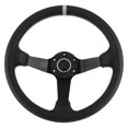 thumbnail image 2 of Steering Wheel Racing Steering Wheel Steering Wheel Replacement Car Modified Accessory 350mm/14in For  Style 6-  Black Leather Racing Steering Wheel W/ Horn, 2 of 8