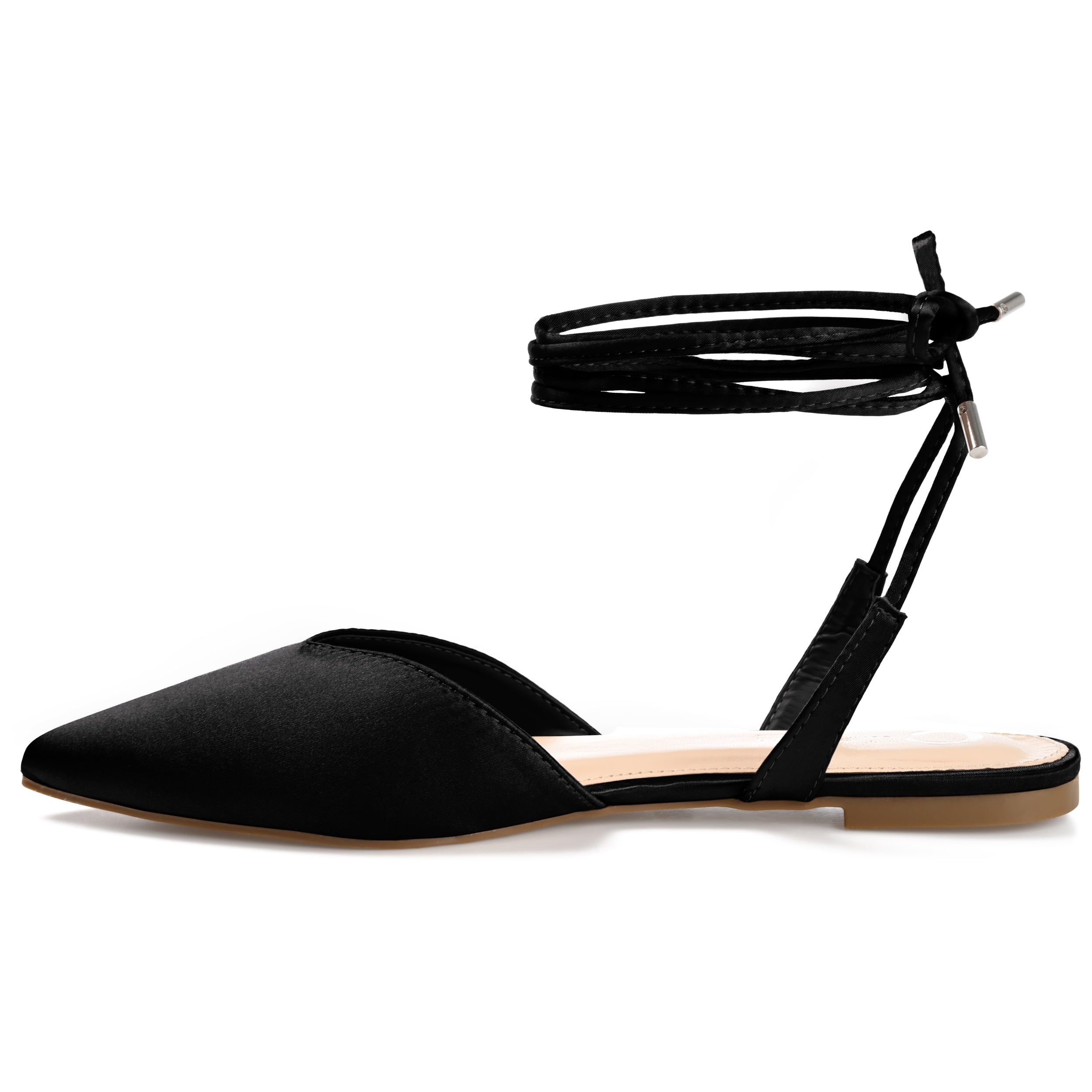 Journee Womens Theia Tie Up Pointed Toe Ballet Flats