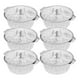 thumbnail image 1 of Bandeja redonda de aluminio de 6 piezas, recipiente desechable para alimentos con tapa, bandeja de aluminio para hornear de 10 x 3,5 pulgadas, olla de camping de papel de aluminio para preparar alimen, 1 of 8
