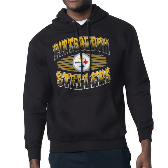 Men's Starter Black Pittsburgh Steelers Team Grit Graphic Hoodie