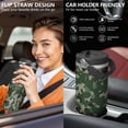 thumbnail image 2 of Camouflage 30oz Handheld Travel Tumbler with Handle – Double Wall Stainless Steel Insulated Cup, Flip Straw Lid, Leak-Proof & BPA-Free for Hot and Cold Drinks – Durable Coffee & Juice Mug Black, 2 of 6