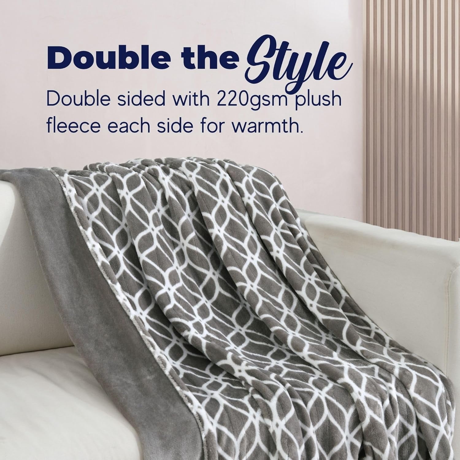 Dreamaker One-Touch Fleece Electric Heated Throw Blanket, 50x60 inches - Cozy, Machine Washable, with 4 Adjustable Heat Settings & Built-in Remote - Ultimate Comfort for Cold Nights