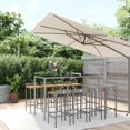 thumbnail image 1 of vidaXL 9 Piece Garden Bar Set Grey Poly Rattan& Solid Wood Acacia, 1 of 4