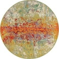 thumbnail image 3 of Unique Loom Outdoor Modern Collection Area Rug - Crumpled (5' Round Multi/Gold), 3 of 7