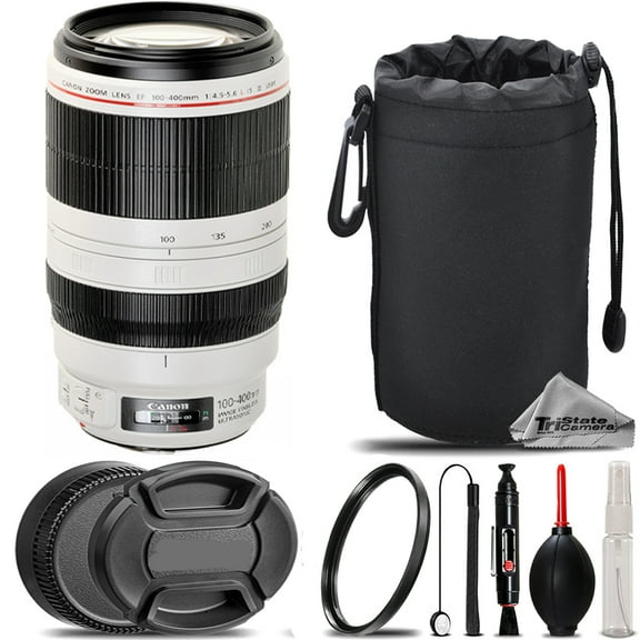 Canon EF 100-400mm f/4.5-5.6L IS II USM Lens   UV Filter    Hood   Lens Pouch- Basic Kit (International Version)