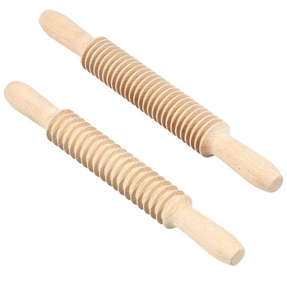 Austok 2Pcs Wooden Pasta Cutter Wooden Rolling Pin Beechwood Pappardelle Paste Cutter Eco Friendly Pappardelle Paste Maker for Pappardelle Noodles Pasta