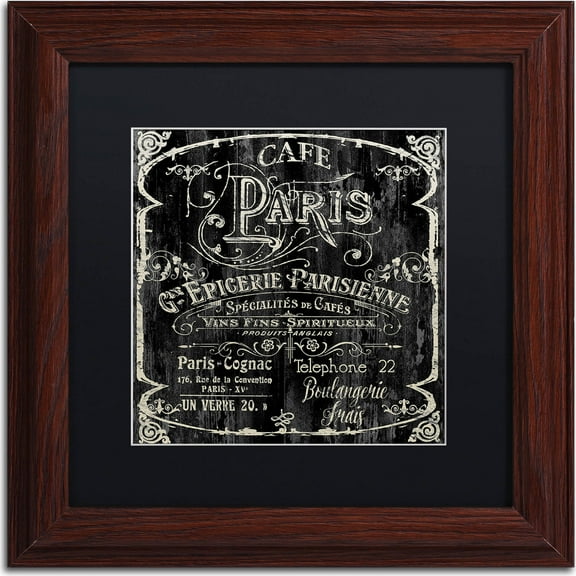 Trademark Fine Art "Paris Bistro VI" Canvas Art by Color Bakery, Black Matte, Wood Frame