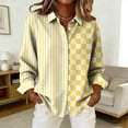 thumbnail image 4 of Utoimkio Women's Long Sleeve Button Down Shirts Casual Striped Dress Shirt Collared Office Work Blouse Tops Size S-XXL, 4 of 6