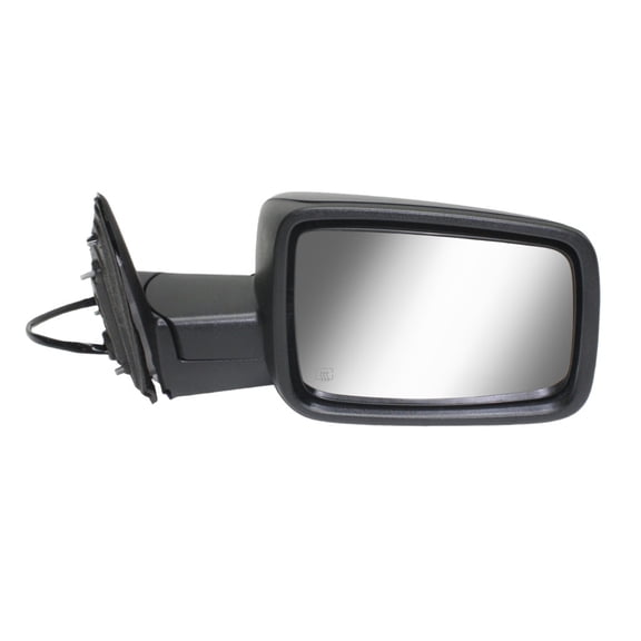 For Ram 1500 2013 14 15 16 17 2018 Door Mirror Passenger Side | Power Glass | Heated | Manual Folding | Textured Black | Non-Towing | Replacement For CH1321354 | 68147862AQ, 68147862AO