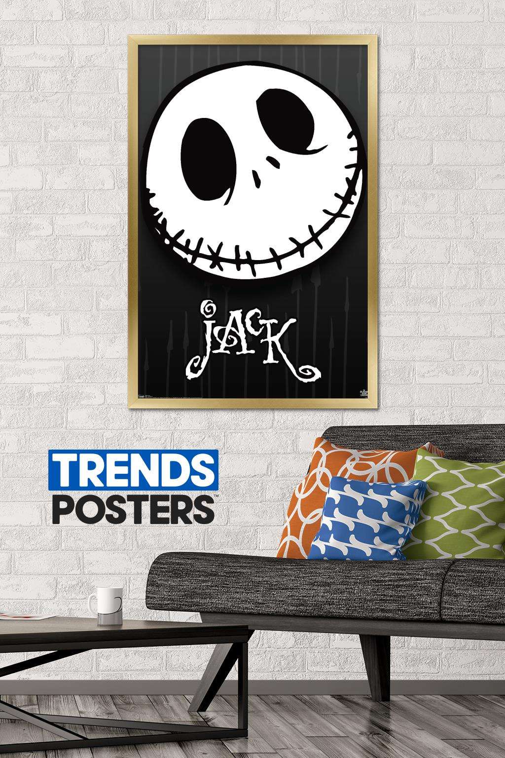 Disney Tim Burton's The Nightmare Before Christmas - Close-Up Wall Poster, 22.375" x 34", Framed