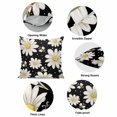 thumbnail image 6 of Throw Pillow Covers, White Daisy Farmhouse 16x16 Pillow Covers for Couch/Sofa/Bed, Garden Floral Honeybees Black Decorative Square Linen Cushion Pillowcase for Home Decor, 6 of 9