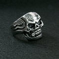 thumbnail image 3 of Hot Leathers JWR2102 Men's Skull Cigar Stainless Steel Ring 12, 3 of 4