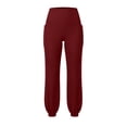 thumbnail image 5 of VBVC Women's High Waisted Yoga Joggers , Soft Stretchy Workout Pants For Women , Ladies' Casual Running Gym Trousers with Pockets, *Wine , Small, 5 of 7