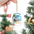 thumbnail image 2 of Boston Terrier Hello Summer Beach Theme with Sunglasses and Tropical Cocktail Acrylic Round Ornament Gentleman Dog Lover Gifts Home Tree Decor - 00009, 2 of 4