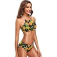 thumbnail image 6 of Dreamtimes Orange Fruits Flowers Leaves Swimsuits Padded Bikini Sets Sexy Swimwear for Women, Medium, 6 of 7